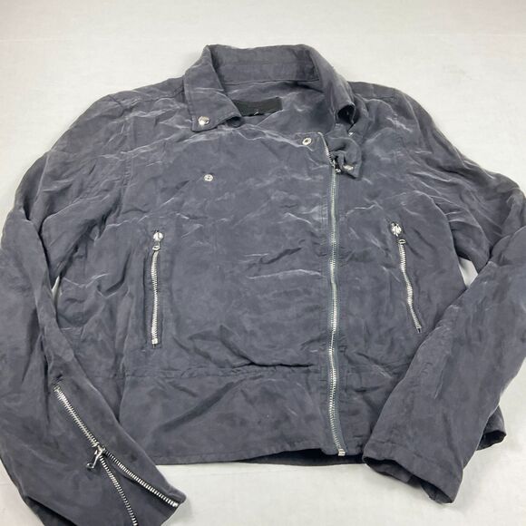 BlankNYC Moto Jacket Dark Gray Soft Asymmetric Zip Rock N Roll Streetwear XS - Picture 2 of 11